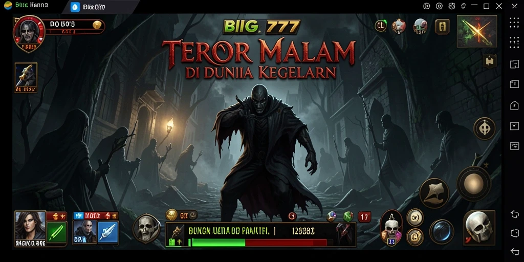 Screenshot gameplay <strong>BIG77</strong> menampilkan suasana horror yang mencekam.