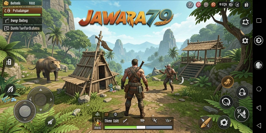 Tampilan gameplay JAWARA79 yang menakjubkan di dunia terbuka.