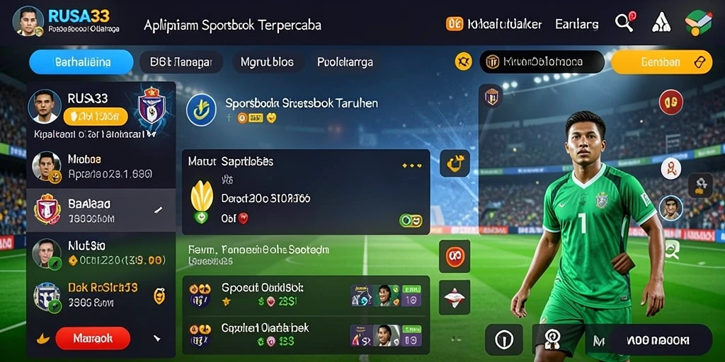 Tampilan gameplay RUSA33 yang menampilkan berbagai jenis taruhan olahraga.