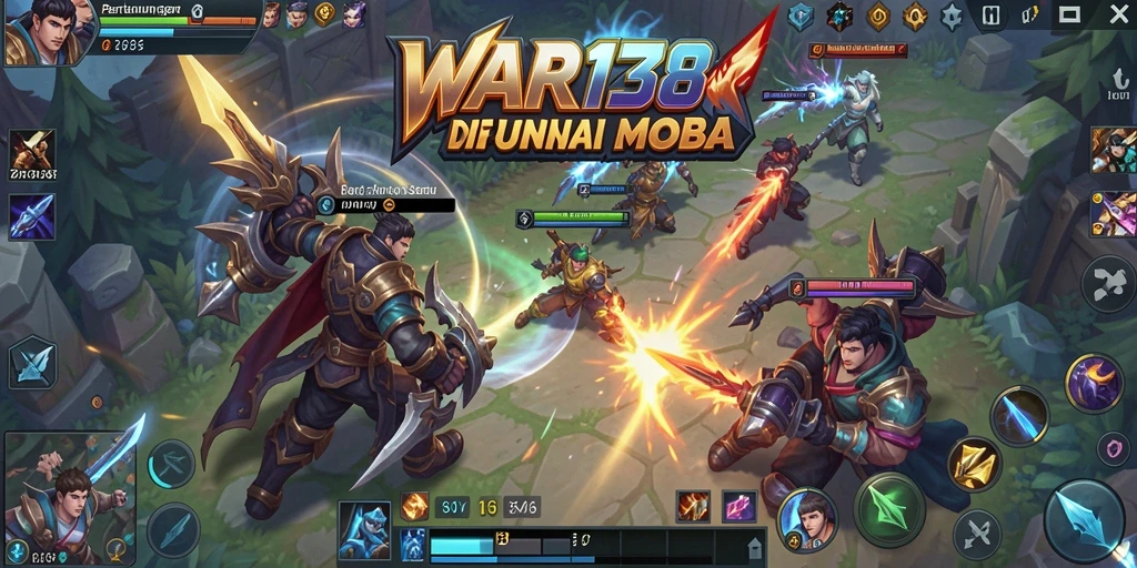 Screenshot gameplay <strong>WAR138</strong> menampilkan aksi mendebarkan dalam pertarungan tim.