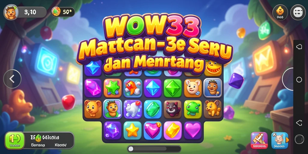 Tangkapan layar WOW33 menampilkan gameplay Match-3 yang seru dan menantang.